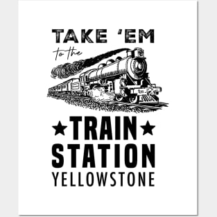 Yellowstone - Take 'Em to The Train Station - Men's Short Sleeve Graphic T-Shirt Posters and Art